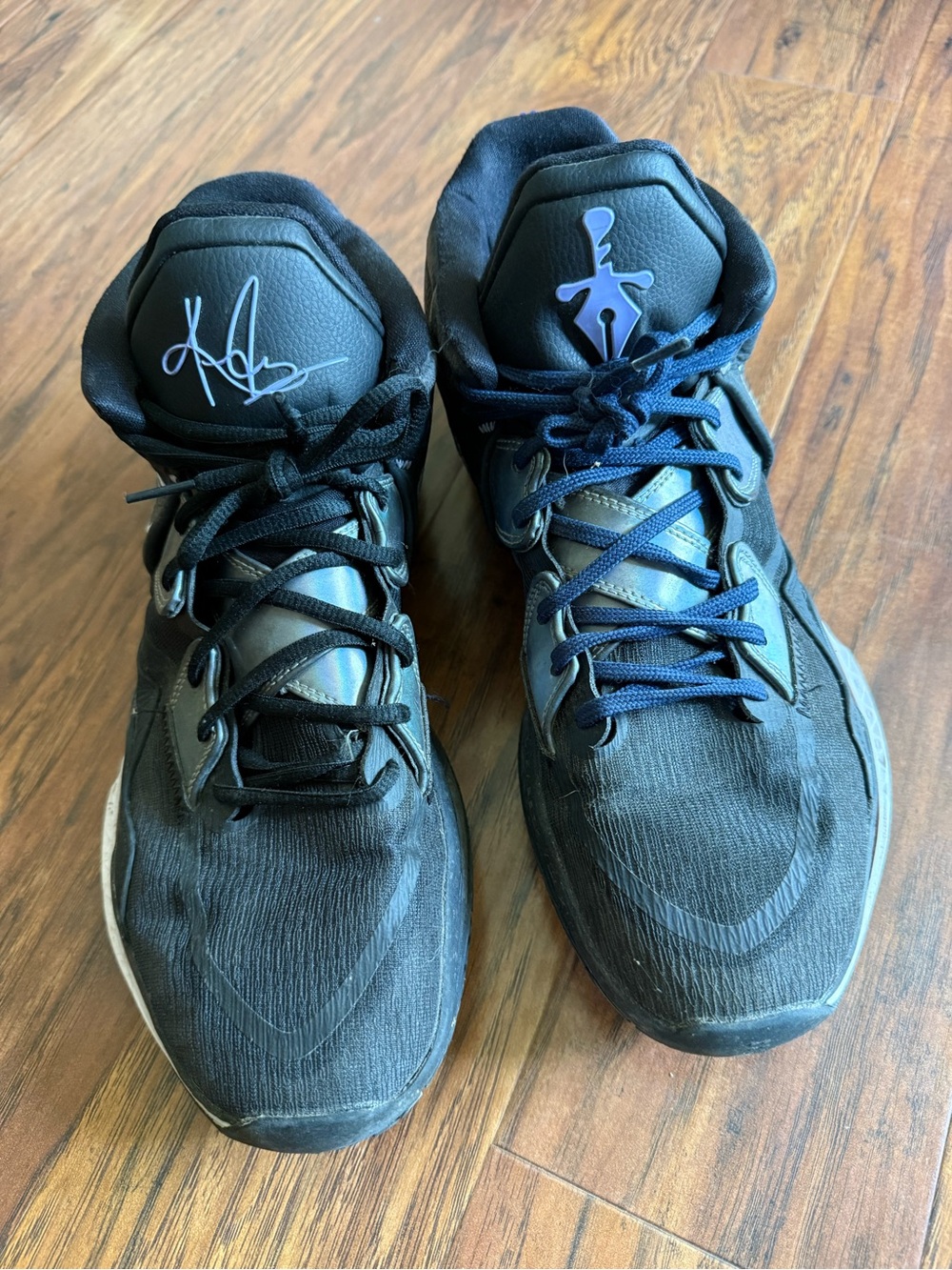 Nike kyrie Black Men's High-Top Basketball Sneakers with Signature Tongue Logos